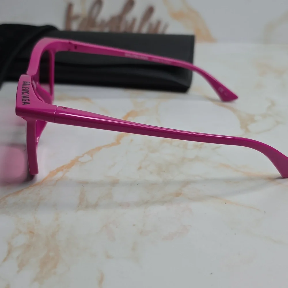 Balenciaga square barbie pink tinted sunglasses new
